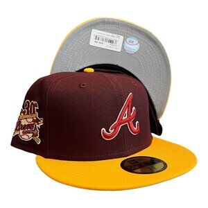 New Era Atlanta Braves 59FIFTY Fitted Hat Cap 30th Year Side Patch Size 7 3/8